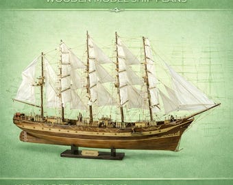 ブラックパール号模型PDF設計図：DIY海賊船設計図（全長75cm） - Etsy 日本