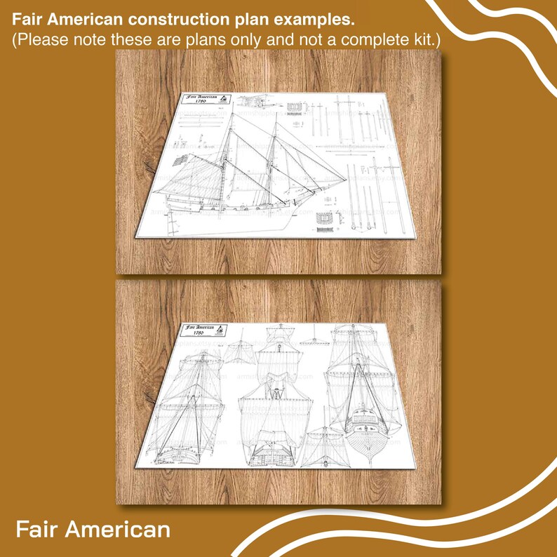 Fair American Wooden Ship Model Assembly Plans (digital Download) - Etsy