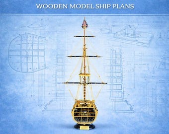 Le Soleil Royal Wooden Ship Model Plans, 1:60 Scale (Digital