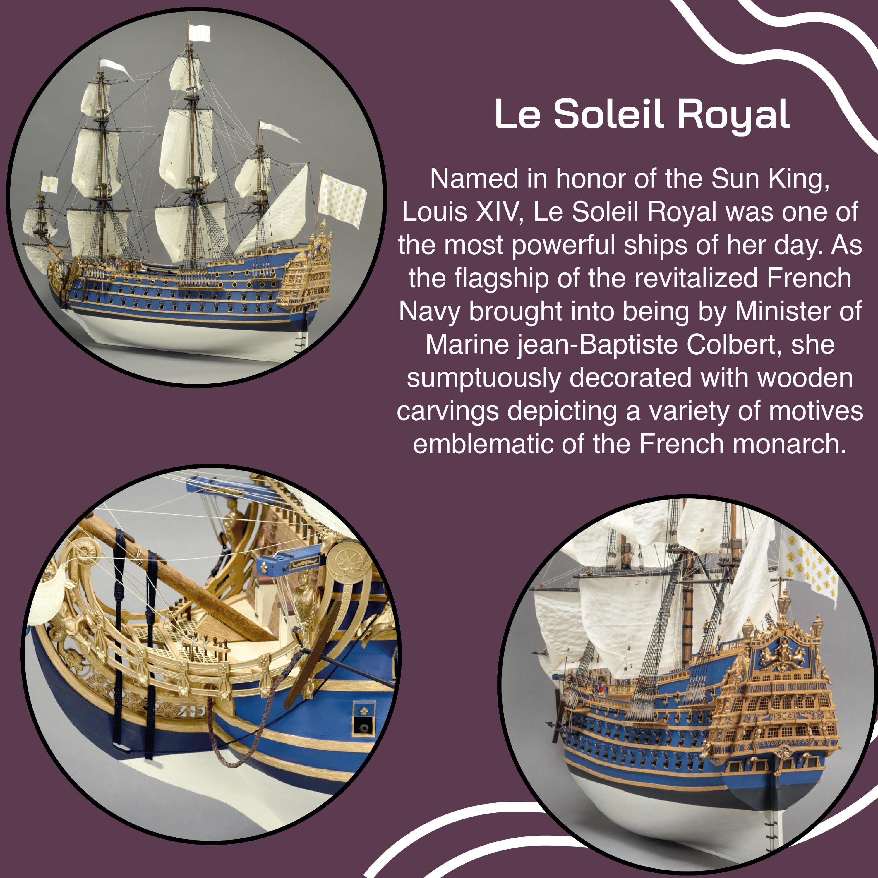 Le Soleil Royal Wooden Ship Model Plans, 1:60 Scale (Digital