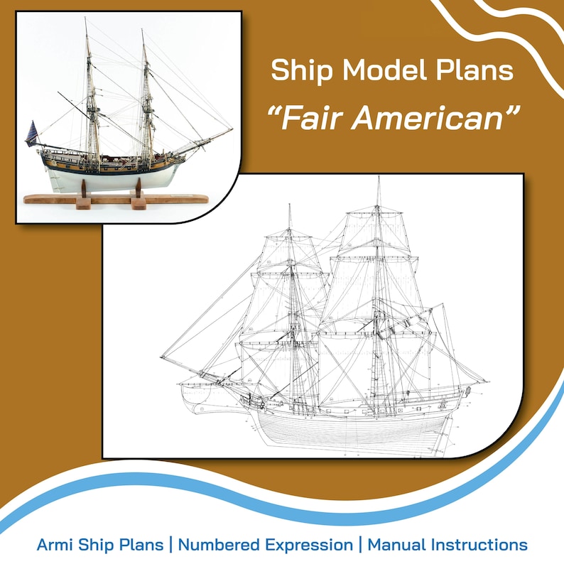 Fair American Wooden Ship Model Assembly Plans (digital Download) - Etsy