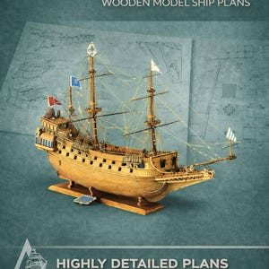 La Couronne Wooden Ship Model Plans, 1:75 Scale (PDF Download)