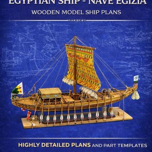 Egyptian Ship Nave Egizia Wooden Model Ship Plans (Digital Download)