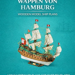 Wappen Von Hamburg Wooden Ship Model Plans, 1:75 Scale (Digital Download)