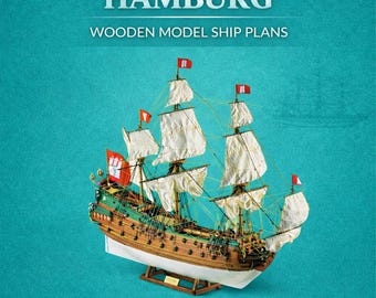 【アル様】専用木製帆船模型　モボ社 Wappen von Hamburg Wappen Von Hamburg Wooden Ship Model Plans, 1:75 Scale (digital