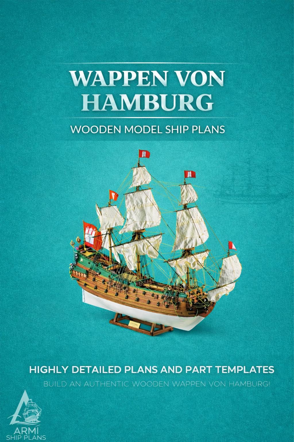Wappen Von Hamburg Wooden Ship Model Plans, 1:75 Scale (digital