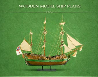 HMS Peregrine Galley Wooden Ship Model Plans, 1:60 Scale (instant
