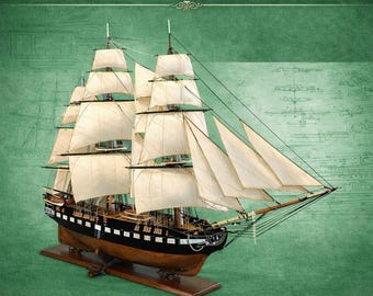 USS Constitution Wooden Model Historic Sailing Ship 38.5