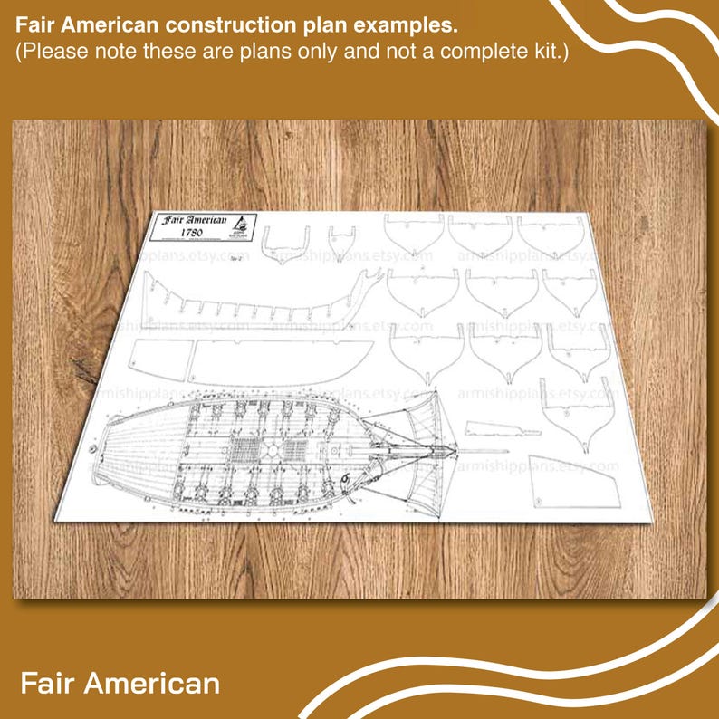 Fair American Wooden Ship Model Assembly Plans (digital Download) - Etsy
