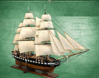 Planos para maqueta de madera del USS Constitution de 1797, escala 1:75 (descarga digital)