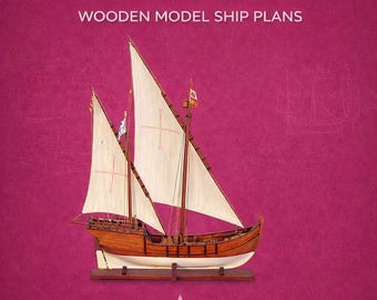 La Nina Wooden Ship Model Plans, 1:65 Scale (Instant Download)