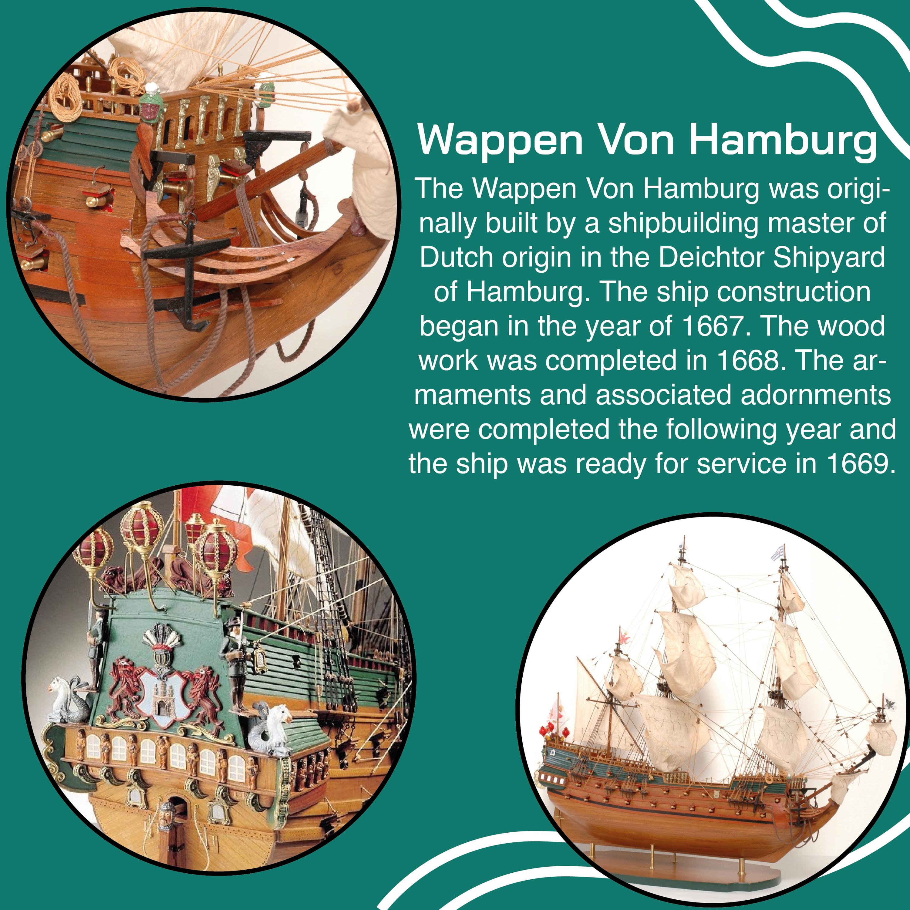 Wappen Von Hamburg Wooden Ship Model Plans, 1:75 Scale (digital