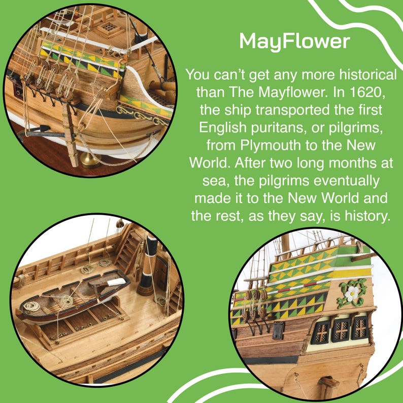 Mayflower Wooden Ship Model Plans, 1:60 Scale (PDF-TIF Download) - Etsy