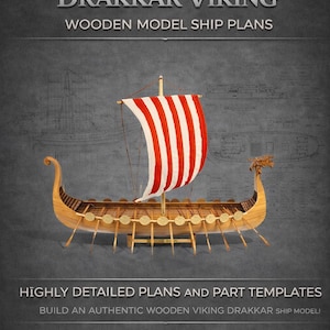 Drakkar Viking Wooden Ship Model Plans, 1:60 Scale (Instant Download)