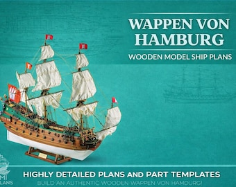 Wappen Von Hamburg Wooden Ship Model Plans, 1:75 Scale (digital