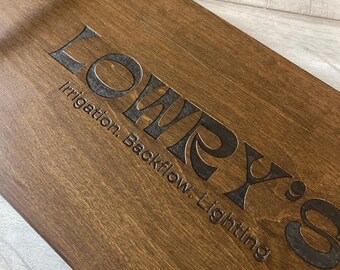 The Cocktail Caddy - Custom Engraved Wood Serving Tray: Corporate Logo, Wedding Gift