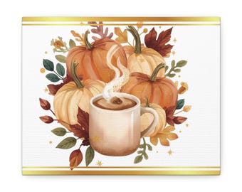 Gold Frame Wall Art Stretched Canvas