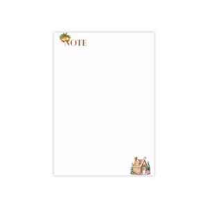 Blank Gingerbread House and Bells Sticky Note| Note Pads-No lines 4 x 6