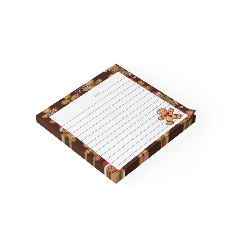 Gingerbread Note Design Gingerbread Man Sticky Note| Note Pads - Etsy