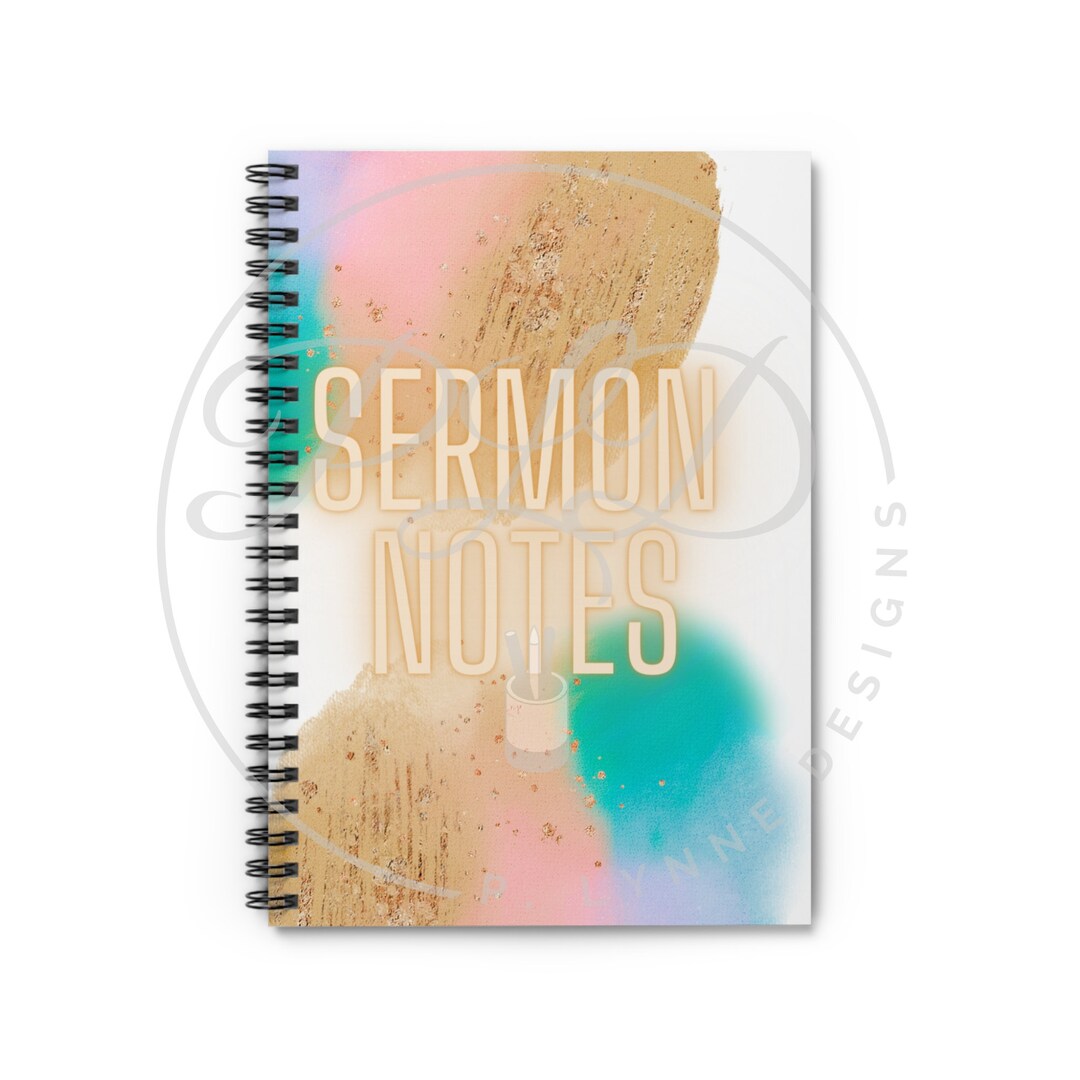 Sermon Notes Journal - 118 Page Spiral Notebook With Ruled Line Paper ...