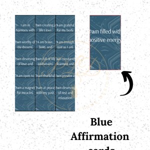 Conjunto de 30 cartões de afirmação positiva azul