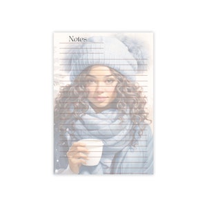 Coffee Queens Notepad Collection-Winter Blue Scarf and Hat image 1