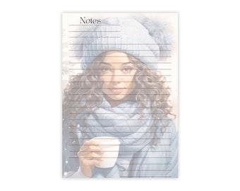 Coffee Queens Notepad Collection-Winter Blue Scarf and Hat