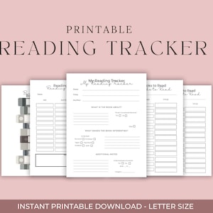 Diario di lettura stampabile Tracker/Download digitale