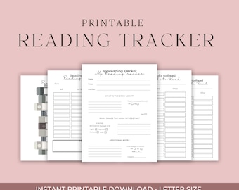 Reading Journal Printable Tracker| Digital Download