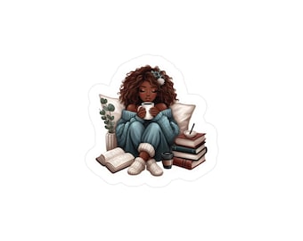 Cozy Reader Sticker| Coffee