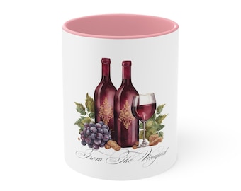 Wine Bottles and Glass mug | Grapes Vineyard