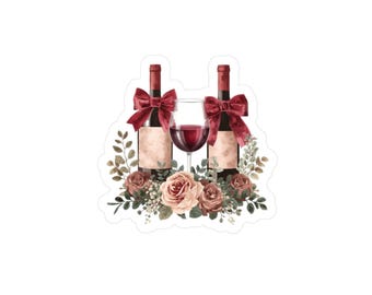 Wine Bottles & Glass Sticker