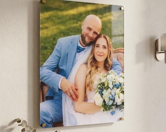 Fotografía de boda personalizada en acrílico, retrato de matrimonio personalizado, regalo de aniversario, decoración para la pareja de recién casados.