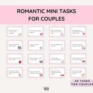 Romantic Mini Tasks for Couples, Valentine’s Day Printable Games for Couples, Printable Date Night Ideas Cards, Date Night Cards