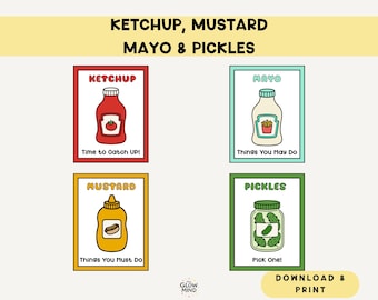 Classroom Task Posters: Ketchup, Mustard, Mayo & Pickles (Digital Download)