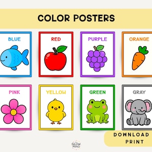 Pósters a color para el aula: Arte mural educativo (descarga digital)