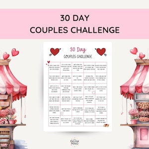 30 Day Couples Challenge,  30 Day Relationship Activity for Partners, Printable Relationship Fun Game for Couples