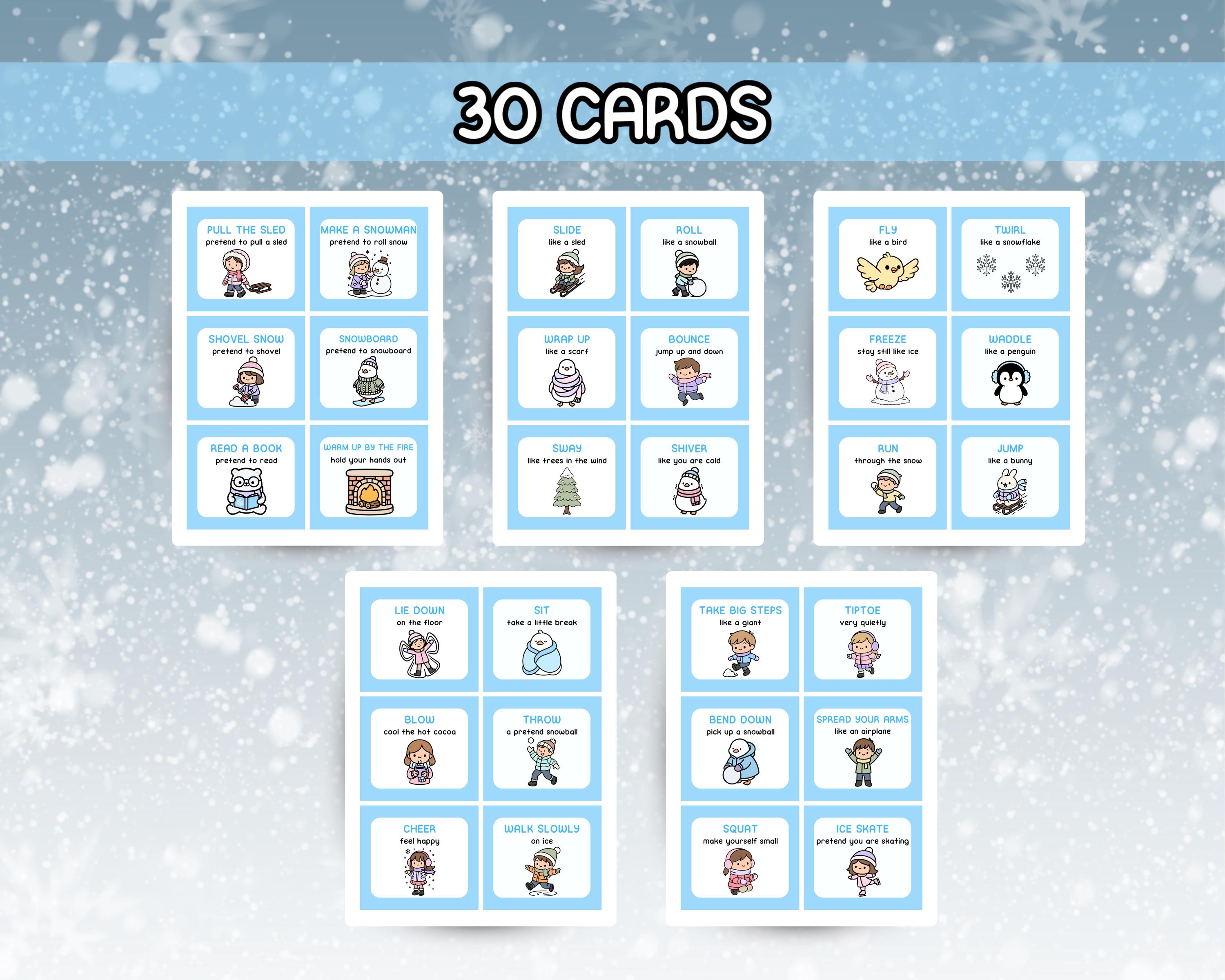 Winter Movement Cards for Kids | Brain Breaks & Classroom Energizers ...