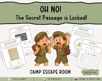 Camping Escape Room: Secret Passage Puzzle Adventure (PDF Pattern)