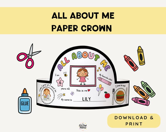 All About Me Activity - Printable Crown - Preschool Primary Classroom ...