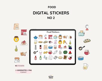 Food Stickers for Digital Planners: Meal Planning (GoodNotes, PNG)
