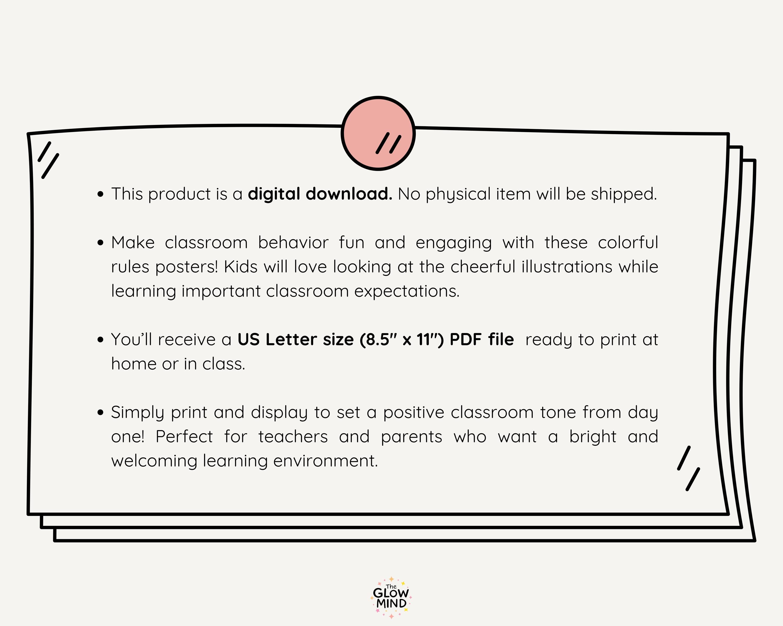 Classroom Rules Posters, Bright & Positive Behavior Charts, Colorful ...