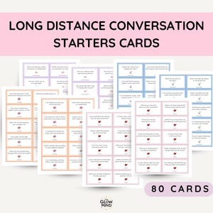 Long Distance Conversation Starters Cards, Couple Conversation Cards, Long Distance Relationship Cards, Printable Couple Question Cards