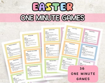 Easter One Minute Games – 36 Printable Party Activities (Digital Download)