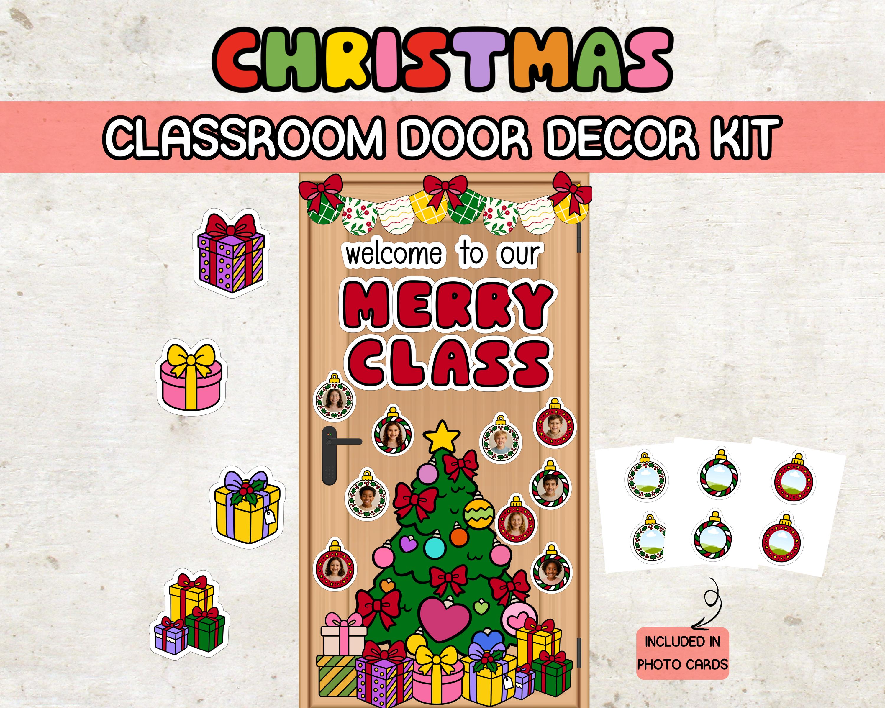 Christmas Classroom Door Decor – Welcome to Our Merry Class Door Kit - Etsy, image size:3000x2400