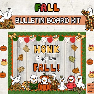 Fall Goose Bulletin Board Kit: Cozy Classroom Decor (PDF)