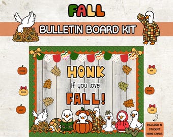 Fall Goose Bulletin Board Kit: Cozy Classroom Decor (PDF)