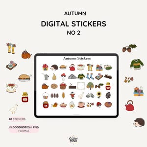 Saisonale Herbst-Planer-Aufkleber, Herbstliche ästhetische digitale Aufkleber, gemütliche Herbst-Aufkleber für digitale Planer