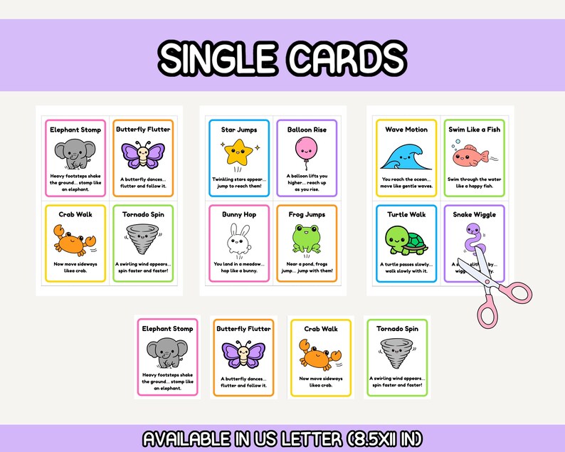 Happy Rainbow Brain Break Cards | Movement Activity for Kids (digital ...