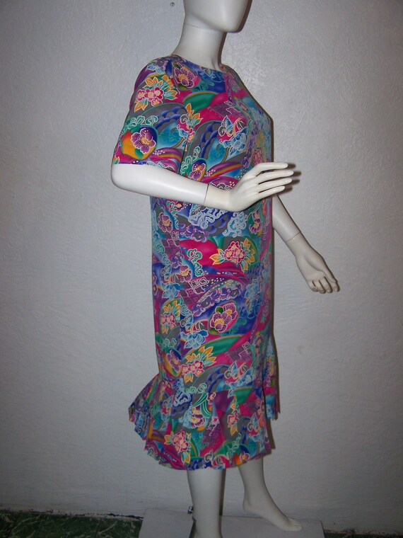 1990s Liz Claiborne Dress Size 8 Silk Colorful Pr… - image 5